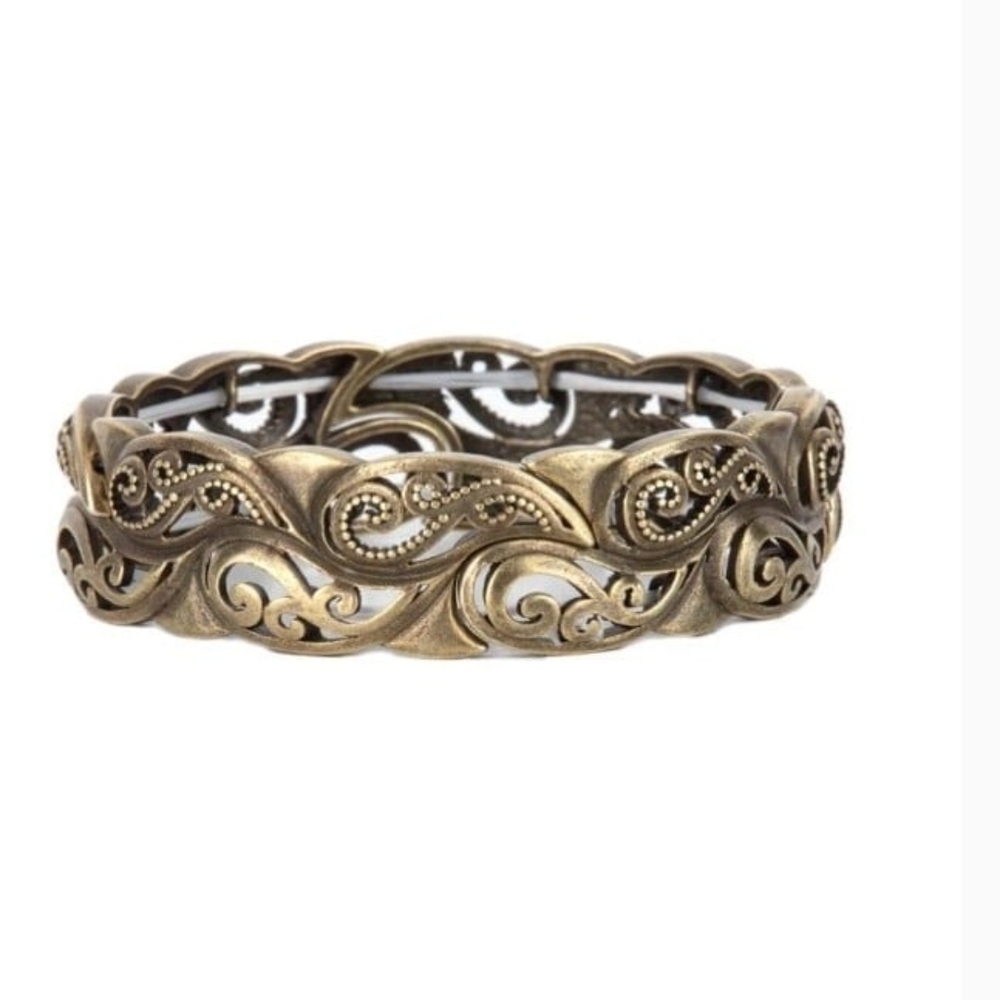 Paparazzi Antique Brass Swirl Bracelet Paisley Portico Unique Fashion Jewelry